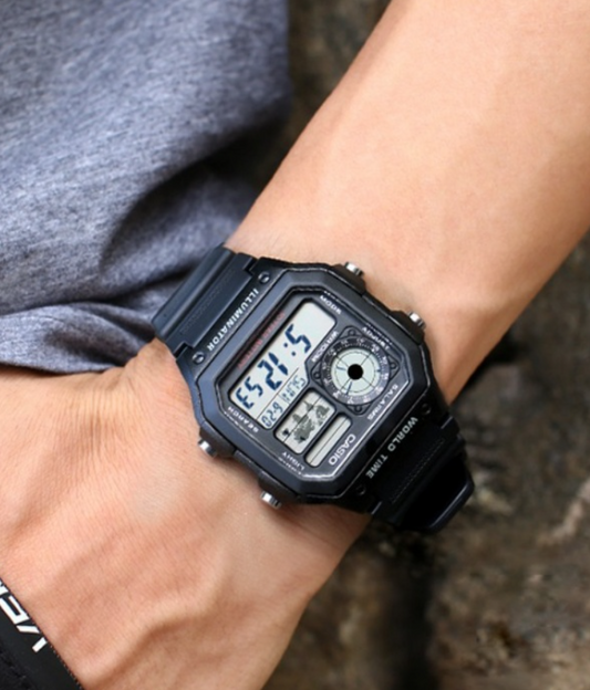 Casio Men's AE-1200WH-1A World Time Multifunction Watch