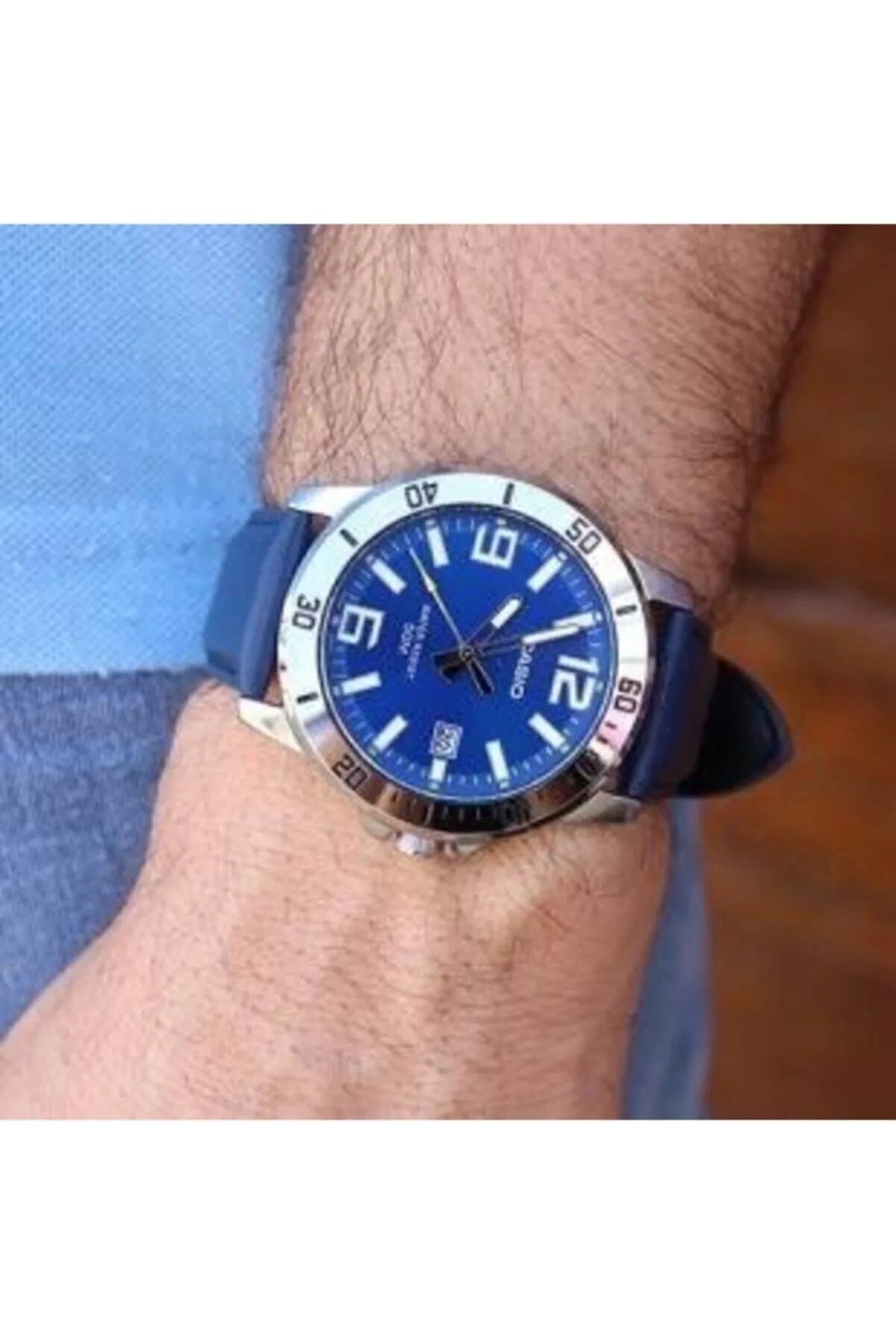 Casio Men's Enticer Blue Leather Band Blue Dial Casual Analog Sporty Watch MTP-VD01L-2B