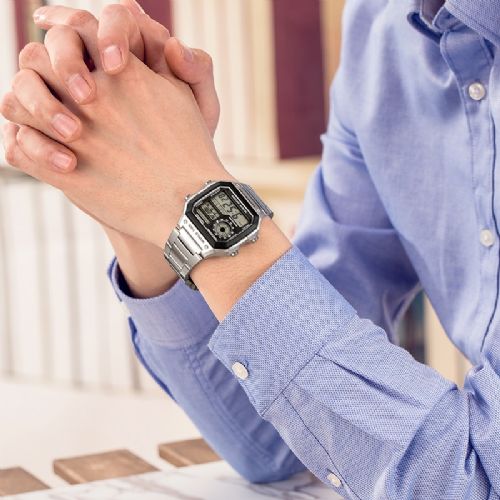 CASIO AE-1200WHD-1A Silver World Time Digital Watch