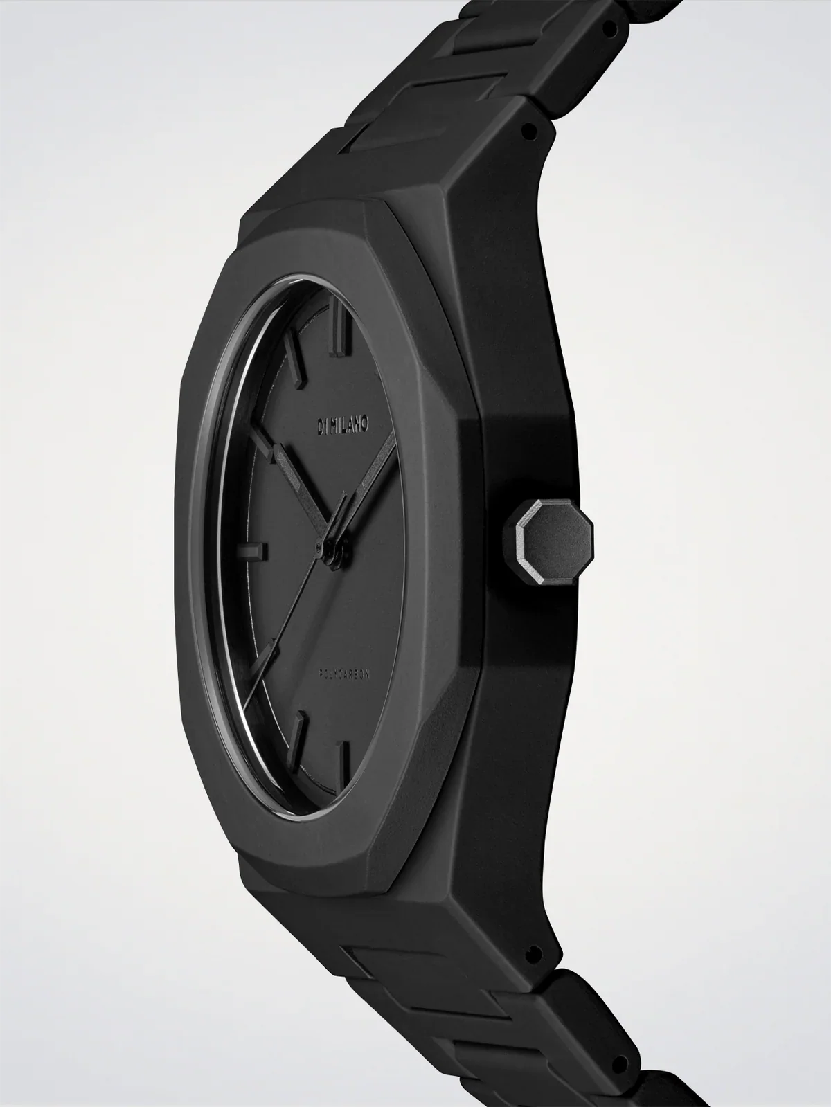 D1 MILANO D1-PCBJ10 BLACK POLY CARBON BAND BLACK DIAL FOR MEN