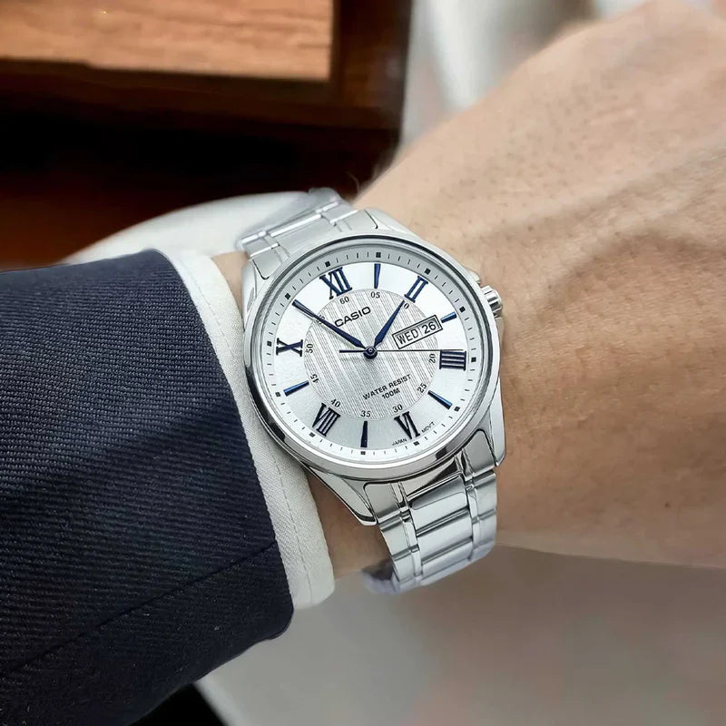 Casio Men's Standard Analog Silver Stainless Steel Band