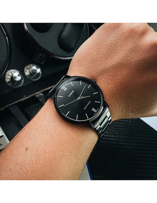 Casio MTP-VT01B-1BUDF Stainless Steel Black Ion Plated, Men Watches