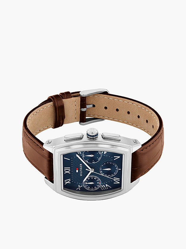 TOMMY HILFIGER 1710760 BROWN LEATHER BAND BLUE DIAL FOR MEN