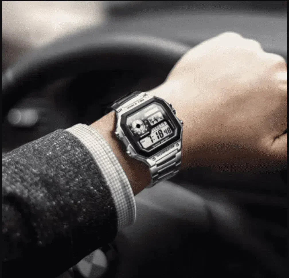 CASIO AE-1200WHD-1A Silver World Time Digital Watch