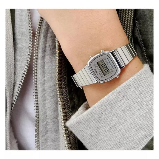 Casio Women's LA670WA-7 Silver Tone Digital Retro Watch