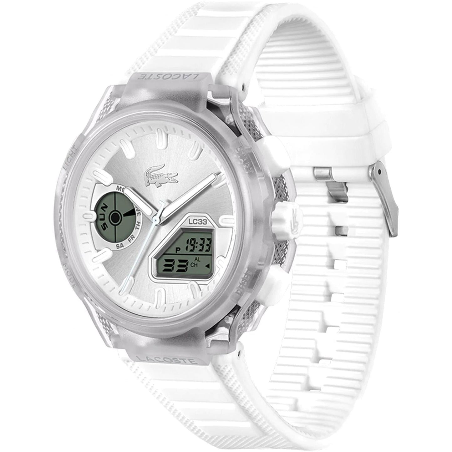 LACOSTE 2011480 WHITE RUBBER BAND WHITE DIAL FOR MEN