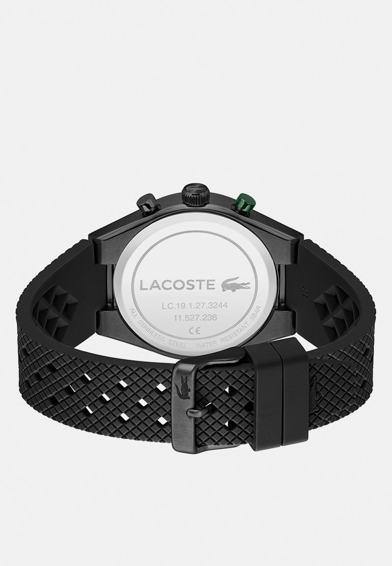 LACOSTE 2011498 BLACK RUBBER BAND SILVER DIAL FOR MEN