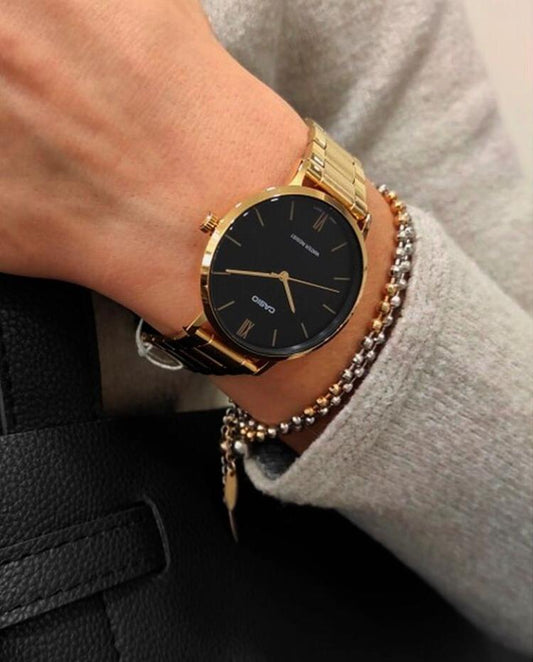 Casio LTP-VT01G-1B Gold Band for Women