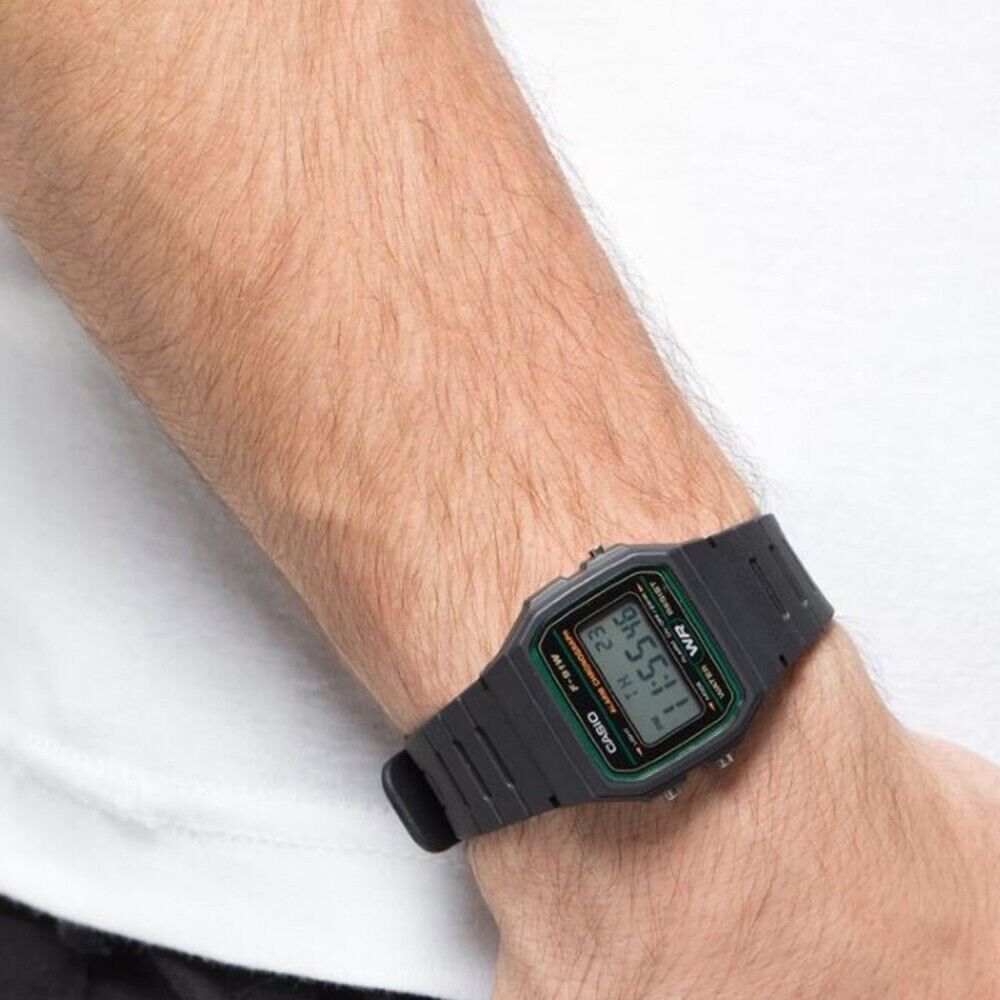 Casio F-91W-3Dg Men's Digital Multi-Function Black Rubber Watch