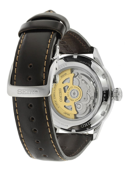 SEIKO SRPD37J1 BROWN LEATHER BAND GREEN DIAL FOR MEN