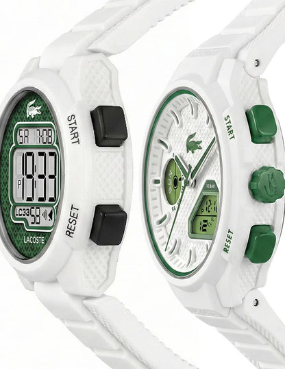 LACOSTE 2070064 WHITE RUBBER BAND WHITE DIAL FOR FATHER AND SON