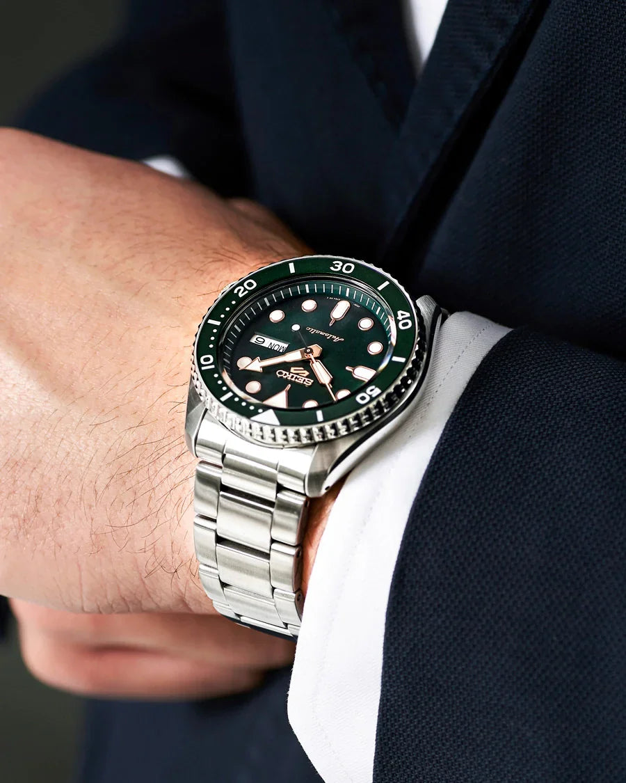 SEIKO SRPD63K1 SILVER STEEL BAND GREEN DIAL FOR MEN