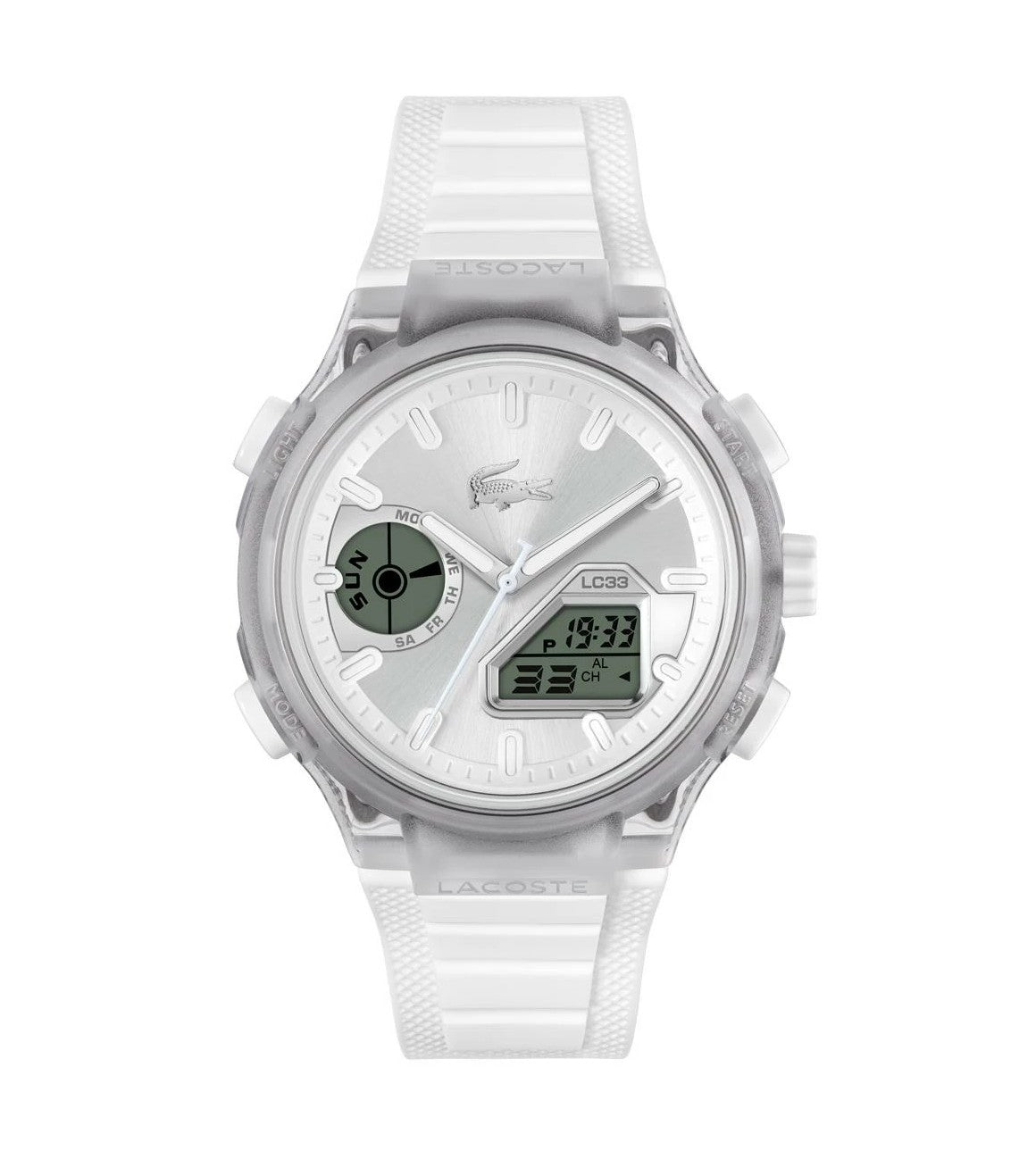 LACOSTE 2011480 WHITE RUBBER BAND WHITE DIAL FOR MEN