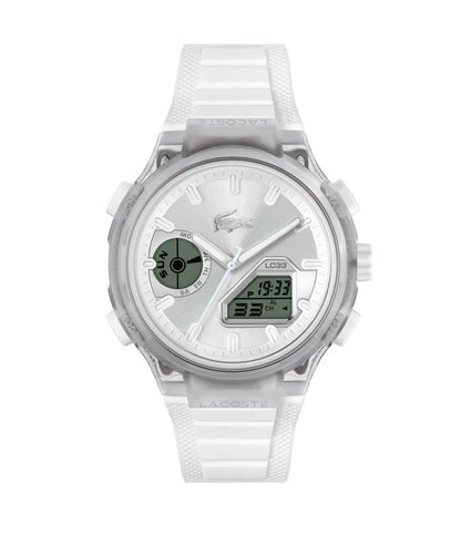 LACOSTE 2011480 WHITE RUBBER BAND WHITE DIAL FOR MEN