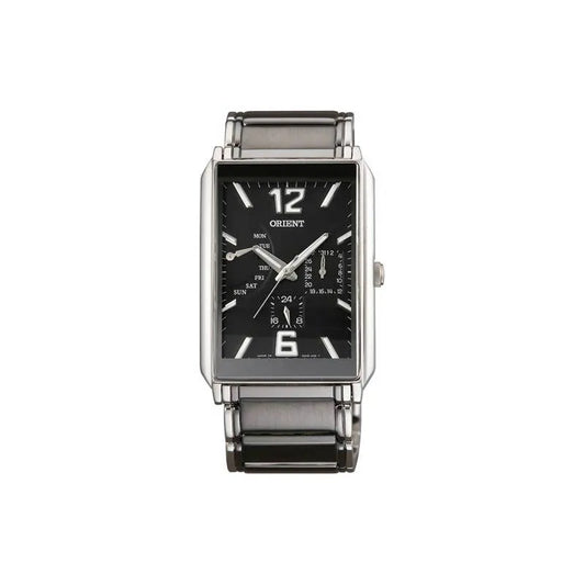 Orient CUUAB001B Square Case Gray Strap Stainless Steel Men Watch