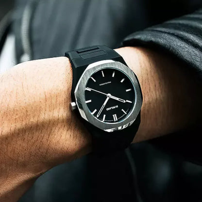 D1 MILANO D1-PCBJ13 BLACK POLY CARBON BAND BLACK DIAL FOR MEN
