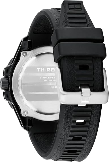 TOMMY HILFIGER 1792266 BLACK RUBBER BAND BLACK DIAL FOR MEN