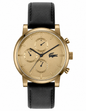 LACOSTE 2011483 BLACK LEATHER BAND BRONZE DIAL FOR MEN