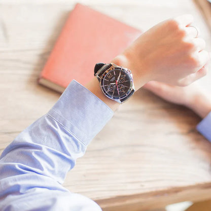 Casio Men Leather Watch MTP-1374L-1AV