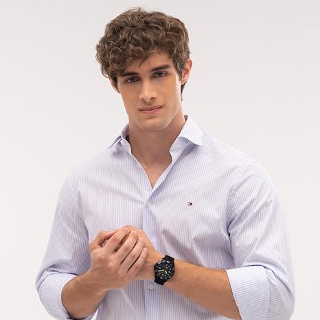 TOMMY HILFIGER 1792266 BLACK RUBBER BAND BLACK DIAL FOR MEN