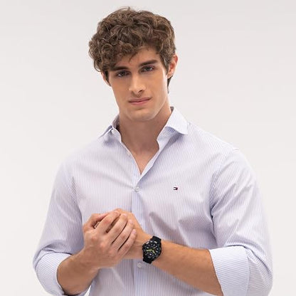TOMMY HILFIGER 1792266 BLACK RUBBER BAND BLACK DIAL FOR MEN