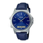 Casio MTP-VC01L-2E Minimalist Design Blue Analog Digital Leather Men's Watch