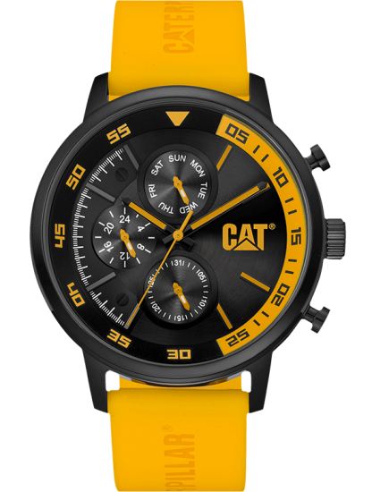 CAT AK.169.27.127 Yellow Rubber Band Black Dial For Men