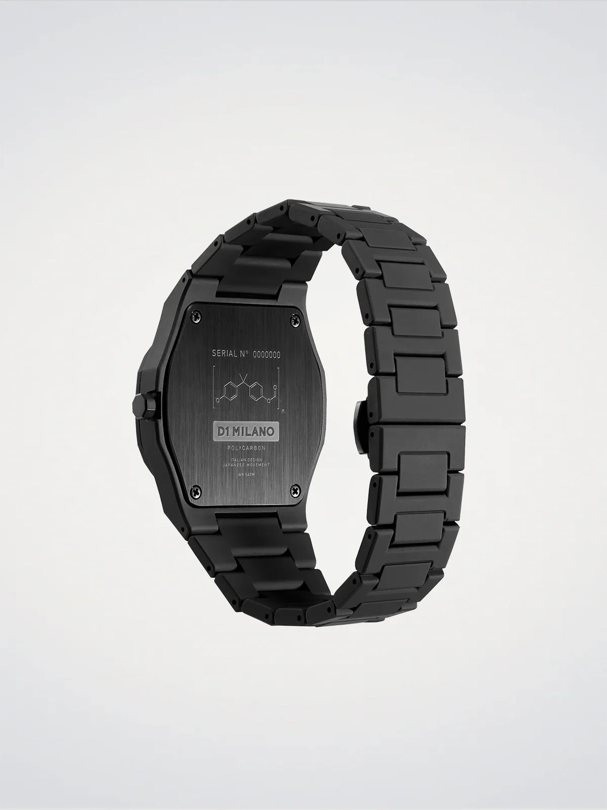 D1 MILANO D1-PCBJ10 BLACK POLY CARBON BAND BLACK DIAL FOR MEN
