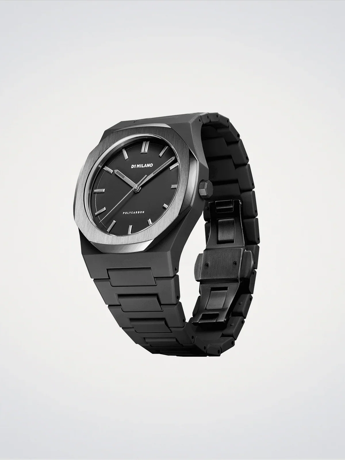 D1 MILANO D1-PCBJ13 BLACK POLY CARBON BAND BLACK DIAL FOR MEN
