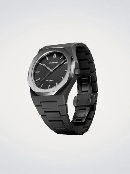 D1 MILANO D1-PCBJ13 BLACK POLY CARBON BAND BLACK DIAL FOR MEN