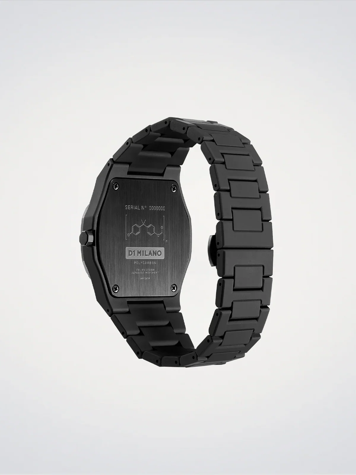 D1 MILANO D1-PCBJ13 BLACK POLY CARBON BAND BLACK DIAL FOR MEN