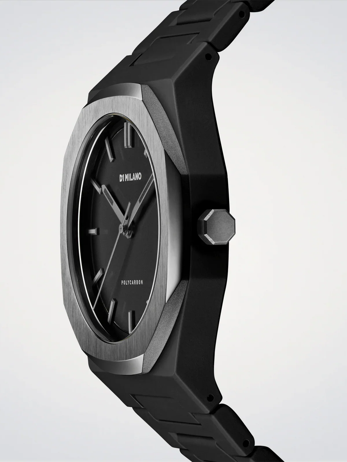 D1 MILANO D1-PCBJ13 BLACK POLY CARBON BAND BLACK DIAL FOR MEN