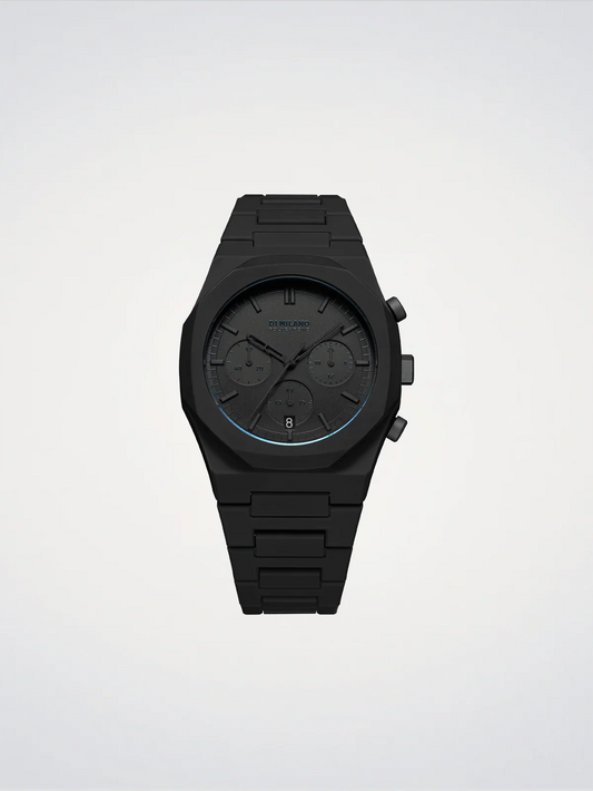D1 MILANO D1-PHBJSH BLACK POLY CARBON BAND BLACK DIAL FOR MEN