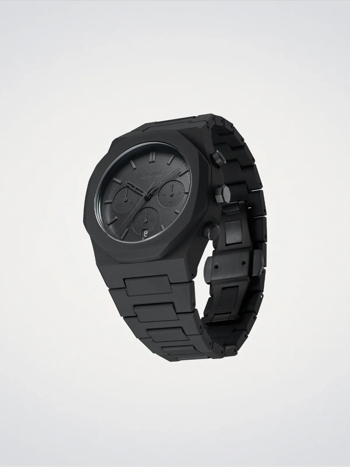D1 MILANO D1-PHBJSH BLACK POLY CARBON BAND BLACK DIAL FOR MEN