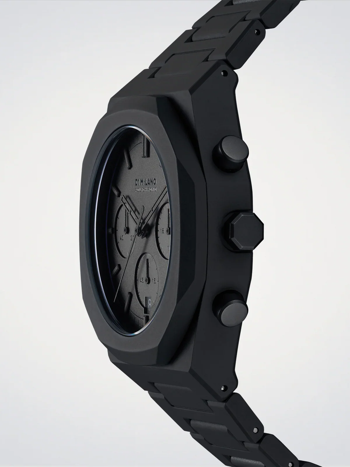 D1 MILANO D1-PHBJSH BLACK POLY CARBON BAND BLACK DIAL FOR MEN