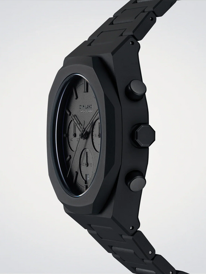 D1 MILANO D1-PHBJSH BLACK POLY CARBON BAND BLACK DIAL FOR MEN