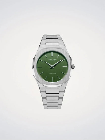 D1 MILANO D1-UTBJ06 SILVER STEEL BAND GREEN DIAL FOR MEN