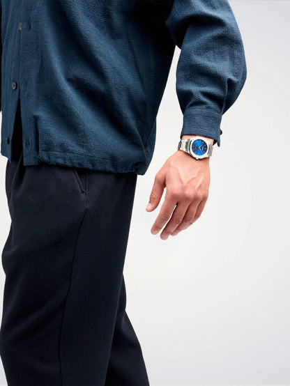 D1 MILANO D1-UTBJ09 SILVER STEEL BAND BLUE DIAL FOR MEN