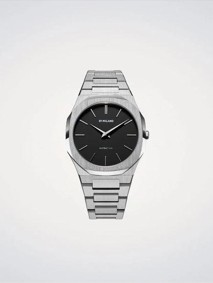 D1 MILANO D1-UTBJ40 SILVER STEEL BAND BLACK DIAL FOR MEN
