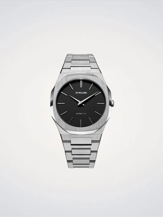 D1 MILANO D1-UTBJ40 SILVER STEEL BAND BLACK DIAL FOR MEN