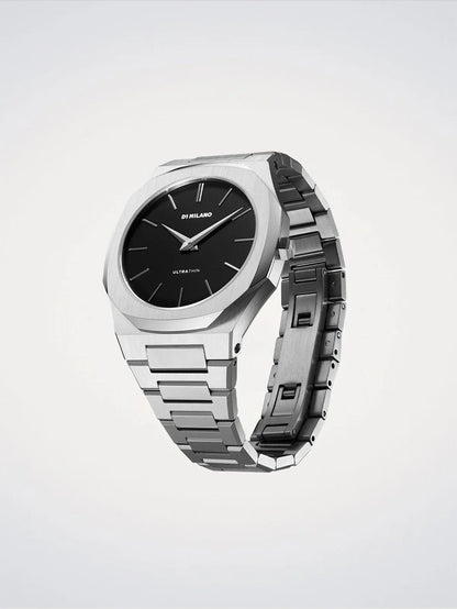 D1 MILANO D1-UTBJ40 SILVER STEEL BAND BLACK DIAL FOR MEN