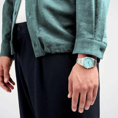 D1 MILANO D1-UTBU08 SILVER STEEL BAND TIFFANY BLUE DIAL FOR MEN