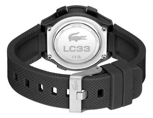 LACOSTE 2030072 BLACK RUBBER BAND BLACK DIAL  FOR YOUTH