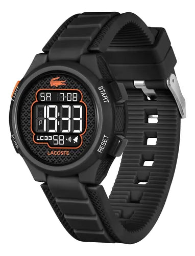 LACOSTE 2030072 BLACK RUBBER BAND BLACK DIAL  FOR YOUTH