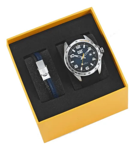CAT SET.QE.141.26.632 Black Rubber Band Blue Dial For Men