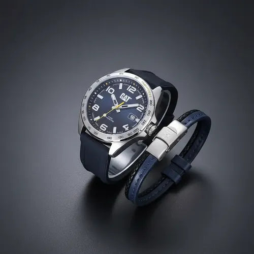 CAT SET.QE.141.26.632 Black Rubber Band Blue Dial For Men