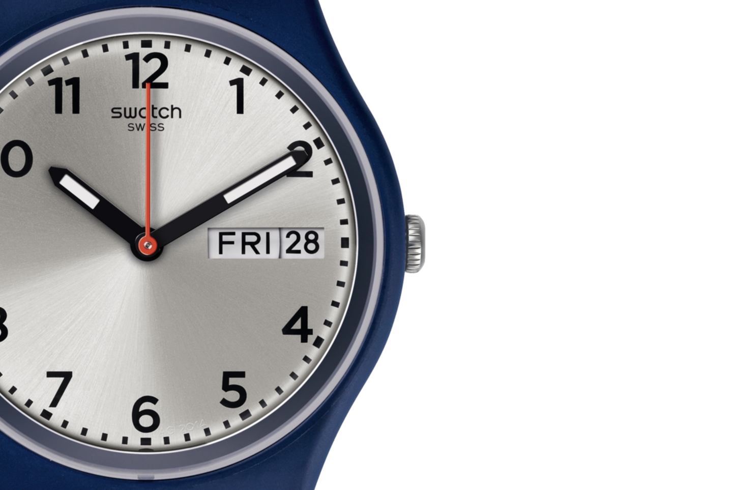SWATCH GN720 WHITE RUBBER BAND SILVER DIAL FOR WOMEN