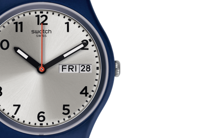 SWATCH GN720 WHITE RUBBER BAND SILVER DIAL FOR WOMEN