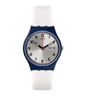SWATCH GN720 WHITE RUBBER BAND SILVER DIAL FOR WOMEN