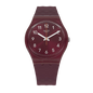 Swatch Rednel Maroon Rubber Maroon Dial For Women